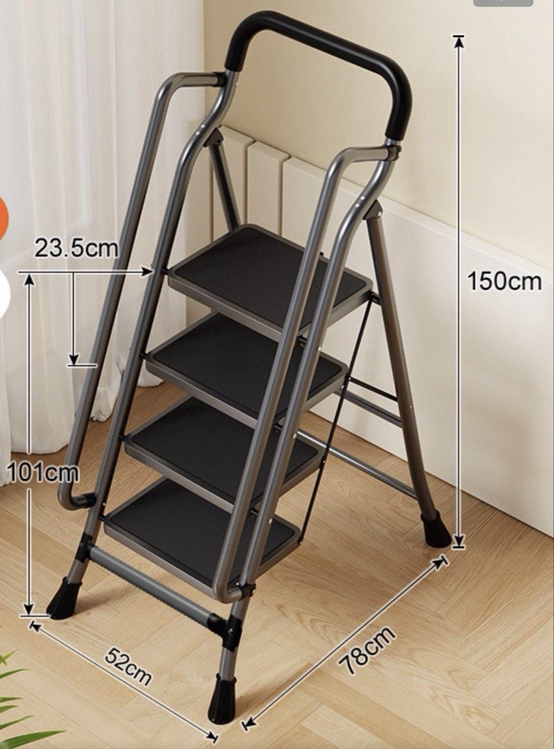 Folding Step Ladder - 4 Steps, 1.5m height, Furniture & Home Living ...