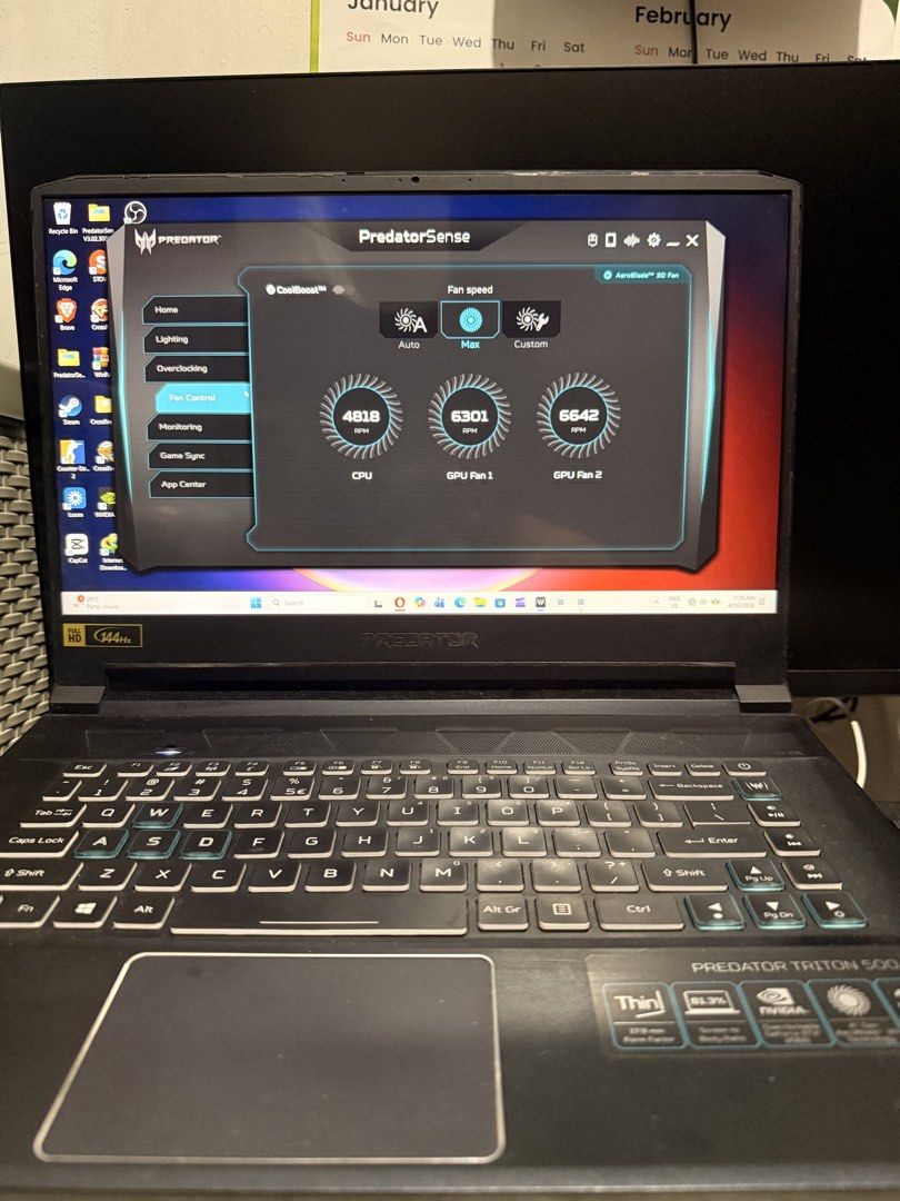 Gaming Laptop Acer Predator Triton 500 (Category: Laptops & Notebooks) located in Caloocan City. Submitted by ramtx (Listing ID 1432391068, Image 3). Description: The Acer Predator Triton 500 (PT515-51) with an RTX 2060 is a slim 15.6-inch gaming laptop featuring a 144Hz IPS display, Intel Core i7-8750H processor, 16GB DDR4 RAM, and a 512GB NVMe SSD. Key highlights include a 3-fan cooling system with 4th Gen AeroBlade 3D technology, a metal chass