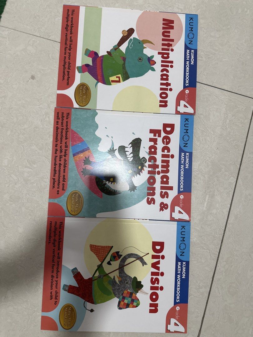 Kumon Math Workbooks Grade 4 Set, Hobbies & Toys, Books & Magazines ...