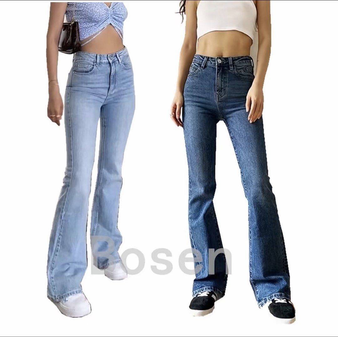light blue flared jeans (Category: Jeans) located in Las Pinas. Submitted by nylth (Listing ID 1432273062, Image 1). Description: bought on tiktok size 26 length: 39.5 in.
