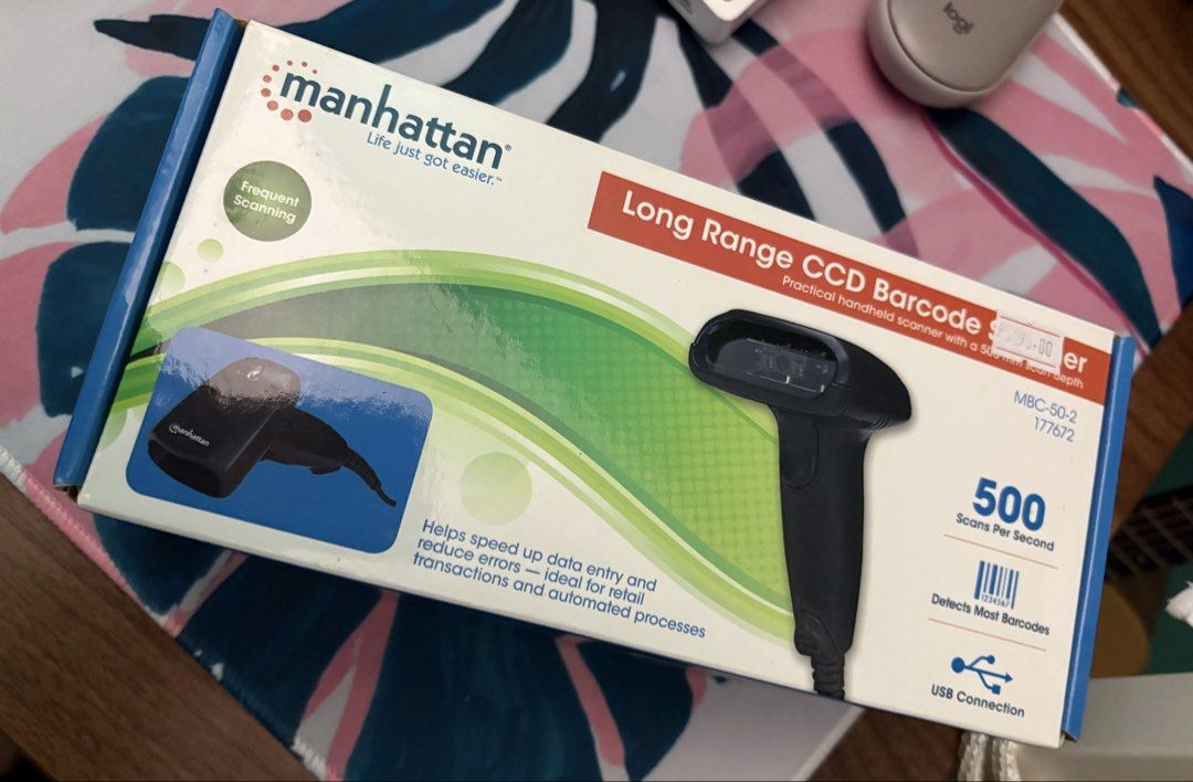 Manhattan Long Range CCD Barcode Scanner MBC-50-2 (Category: Printers, Scanners & Copiers) located in San Pedro. Submitted by littlefoot88 (Listing ID 1432242445, Image 1). Description: - Manhattan Long Range CCD Barcode Scanner - Fast and efficient data entry - 500 mm scan depth - Scans up to 500 times per second - Supports most barcode symbologies (UPC, EAN, GS1 DataBar, etc.) - USB connectivity - Perfect for retail and automated processes.