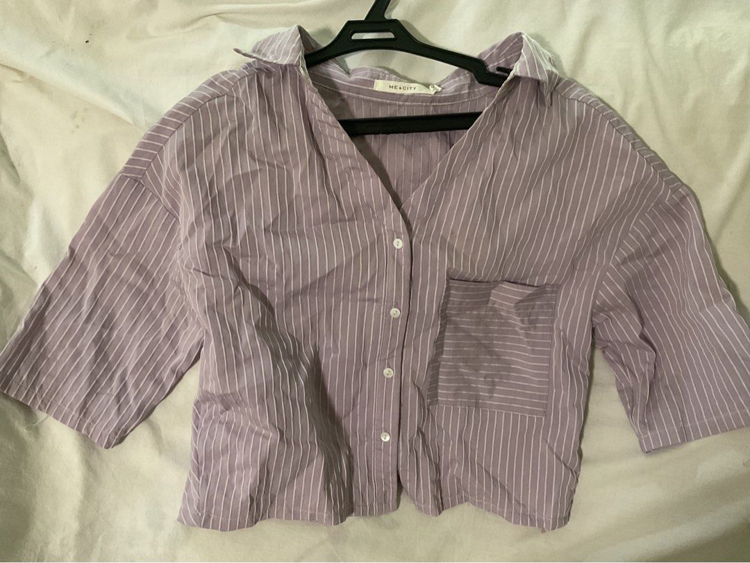 ME & CITY Striped Top (Light purple) (Category: Sleeveless) located in Makati City. Submitted by s_mimi (Listing ID 1432236715, Image 1). Description: - Light purple color - Size: M .