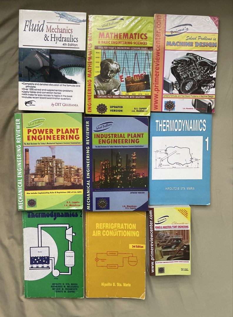 Mechanical Engineering Books (Used) (Category: Textbooks) located in Manila. Submitted by jamb. (Listing ID 1432245676, Image 1). Description: Mechanical Engineering Reviewer Books 👉INCLUDES: - Fluid Mechanics & Hydraulics - Mathematics & Basic Engineering Sciences - Solved Problems in Machine Design - Power Plant Engineering - Industrial Plant Engineering - Thermodynamics 1 & 2 - Refrigeration and Air Conditioning 🏷️PRICING: Php 50 per Book Ph