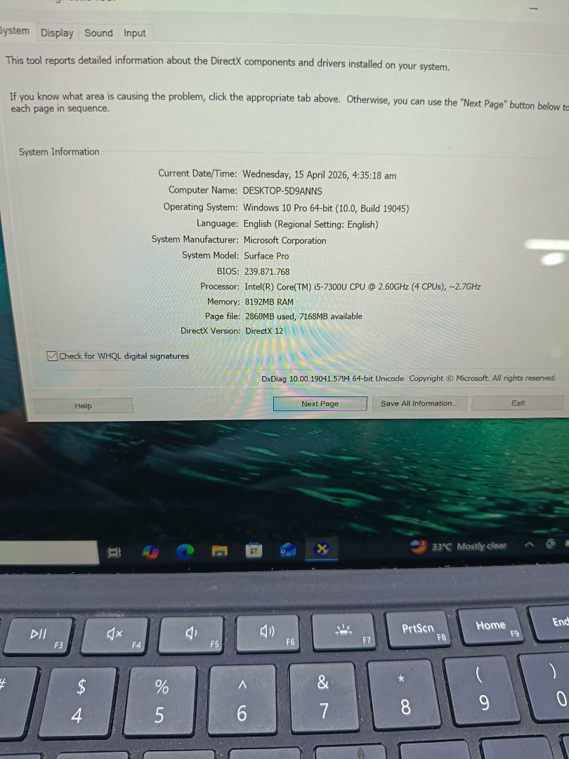 Microsoft Surface Pro (Category: Laptops & Notebooks) located in Manila. Submitted by zenowl-bcfe00 (Listing ID 1432314132, Image 3). Description: RUSH FOR SALE - MICROSOFT SURFACE PRO with keyboard - Intel Core i5-7300U CPU - 8GB RAM - 256GB SSD - WINDOWS 10 Pro - BUILT-IN KICKSTAND -SUPER MALINAW YUNG CAMERA FARAT AT BACK -NO ISSUE -NO HISTORY REPAIR -GOOD CONDITION -4 HOURS MALOWBAT -DM ME TEXT AND CALL ME 09535698986 & 09556506348 PWEDI COD A