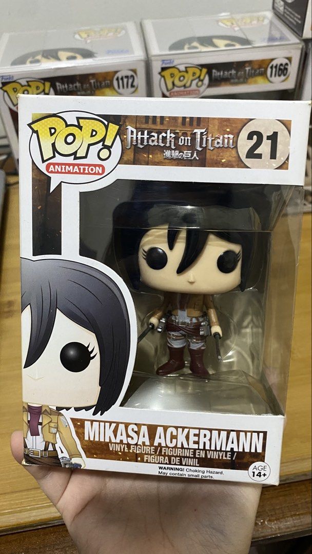 Mikasa Ackerman (Funko and Nendoroids) (Category: Figurines & Statues) located in Manila. Submitted by scarletwitch27 (Listing ID 1432337003, Image 3). Description: Selling my Mikasa Ackerman stuff. All items are negotiable. Mikasa Ackerman 365 Nendoroid (SOLD) Price: 1,600 • Re-release • BIB • Box condition: 9.5/10 Mikasa Ackerman 2001 Nendoroid (SOLD) Price: 2,000 • BIB • Box condition: 9.5/10 Mikasa Ackerman 21 (OG Funko Pop) Price: 2,200 • BI