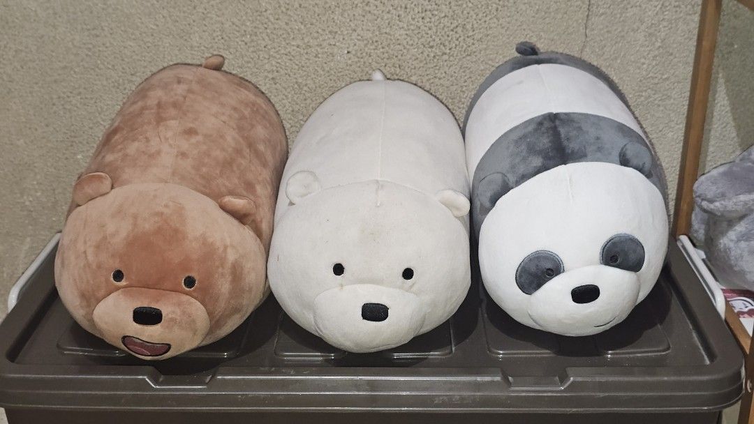 Miniso Stackable We Bare Bears Set of 3 (Category: Plushies & Soft Toys) located in Manila. Submitted by elmanlapaz (Listing ID 1432352912, Image 2). Description: MINISO We Bear Bears Stackable 38 cm Complete Set of 3 - 1500 Issue: A bit dusty but no stains, can be washed.