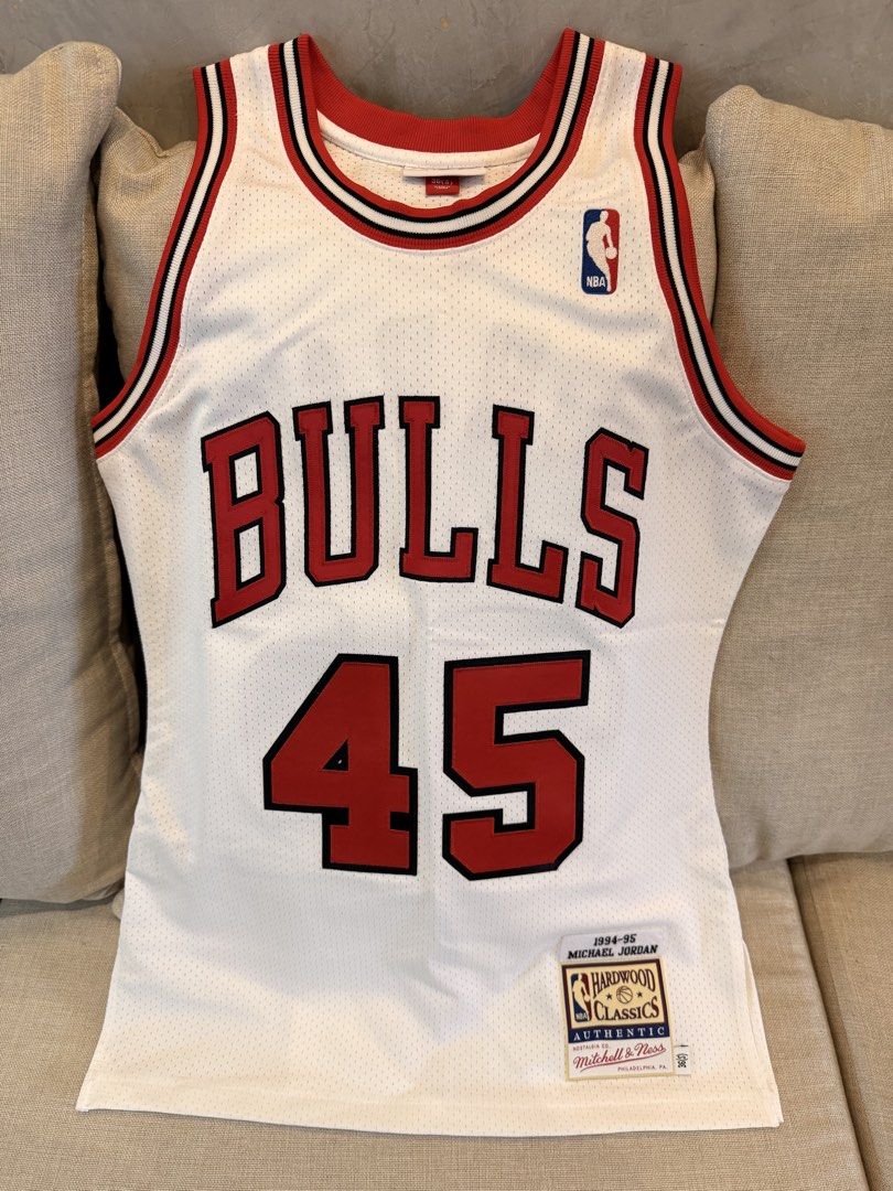 Mitchell & Ness Michael Jordan Chicago Bulls #45 Jersey (Category: Activewear) located in Manila. Submitted by _titocaloy_ (Listing ID 1432304820, Image 1). Description: - Authentic Mitchell & Ness Hardwood Classics - Michael Jordan ‘94-‘95 Home Jersey #45 - Size: S (36) - Never used, brand new - Bought online via Global NBA Store website for ~P16K RFS: size too small.