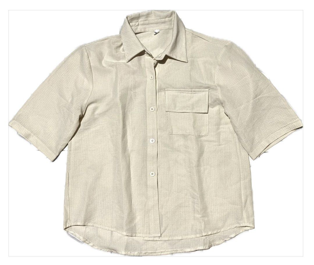 polo short sleeve (Category: Others Tops) located in Pasig City. Submitted by rmets (Listing ID 1432297917, Image 1). Description: rfs: decluttering i think this is linen fabric, bought this on orange app.