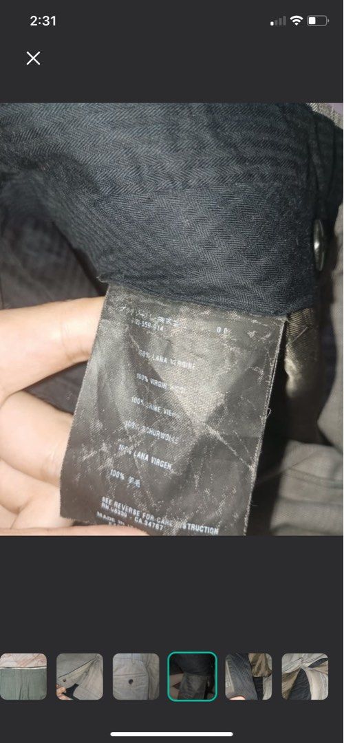 Prada Wool Trousers (Category: Trousers) located in Digos. Submitted by z_declutter (Listing ID 1432254117, Image 3). Description: Prada Grey Wool Trousers Size: 30” Waist Material: 100% Virgin Wool Classic Straight / Wide Straight Excellent fabric and constructed so well Authentic - you can run a legit check.
