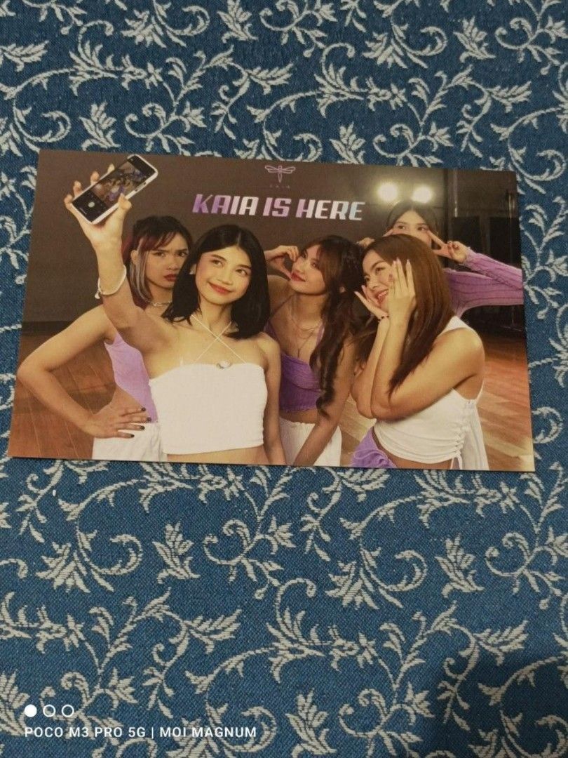 PPop Rare KAIA Signed Postcards (Category: Raw Singles) located in Muntinlupa City. Submitted by moimagnum (Listing ID 1432287757, Image 2). Description: - Authentic KAIA signed photocards - Features multiple group photos - Each card has a unique design and signature - Ideal for ZAIA and collectors - A must-have for P-Pop collections - shipping thru J&T Express (next day delivery).