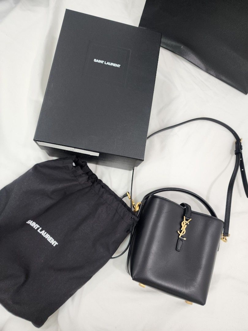 Saint Laurent Mini Le 37 Bucket Bag (Category: Luxury Bags & Wallets) located in Manila. Submitted by pocholom (Listing ID 1432281304, Image 1). Description: - Authentic Saint Laurent Solferino Small Satchel Bag - Color: Black - Includes: Original box, dust bag, and cards - Gold-tone YSL logo clasp and hardware - Features top handle and detachable shoulder strap - Condition: Excellent Bought the bag in YSL Shang Edsa in October 2025 for P136,500 