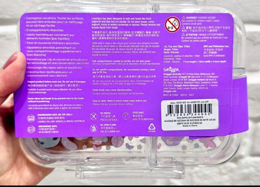 Smiggle bento lunch box with divider (Category: Stationery & School Supplies) located in Singapore. Submitted by newleaf24 (Listing ID 1432320105, Image 3). Description: Condition: brand new with tag Original price: $39.95 $3.20 apply for tracked postage .