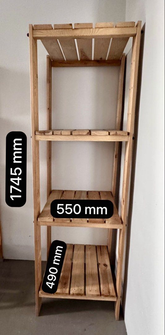 🔥Solid & Sturdy Wooden Shelf - 4 Tier