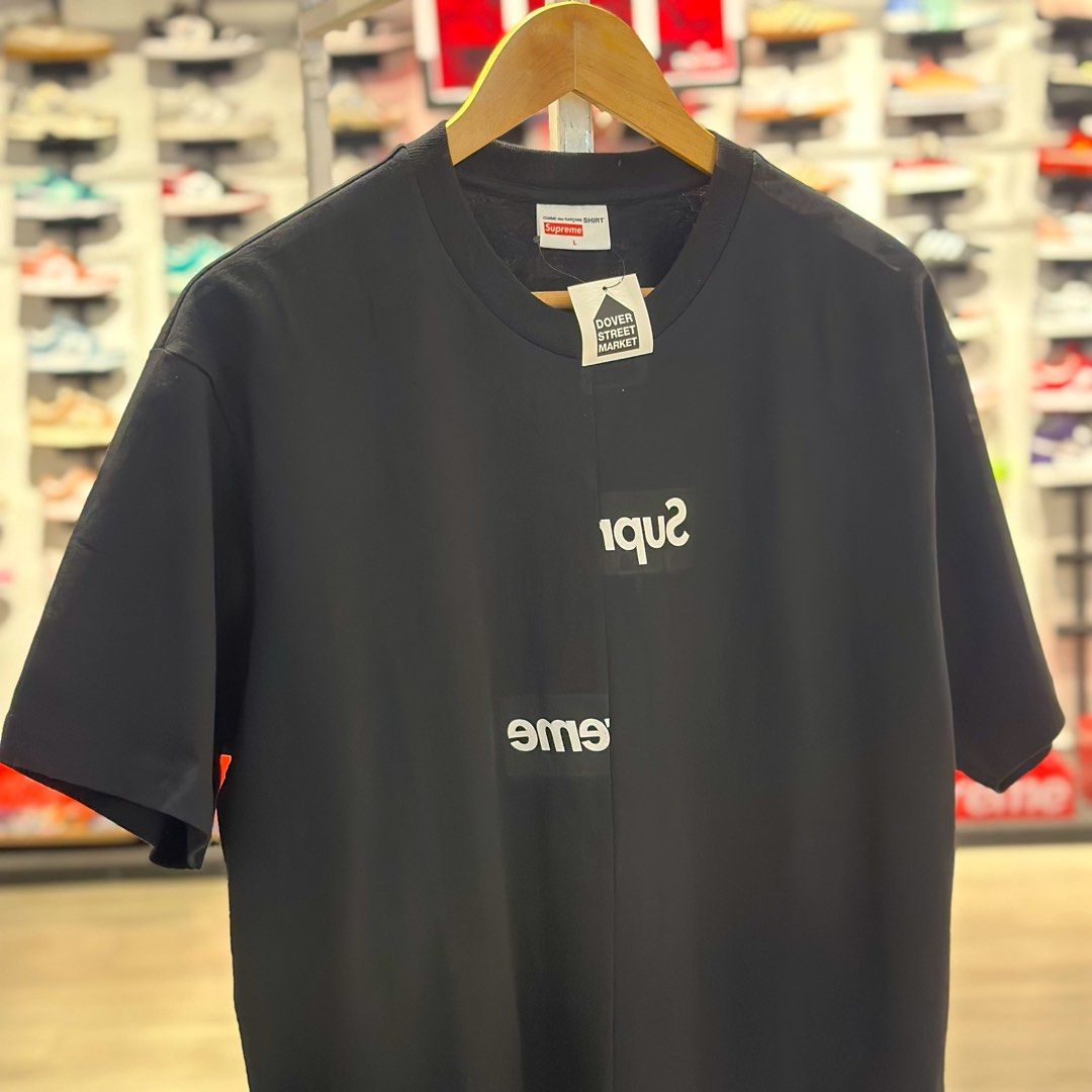 Supreme x Comme Des Garcons Split Logo Tee FW18 Black - Large, XLarge (Category: Tshirts & Polo Shirts ) located in Quezon City. Submitted by inside_plug (Listing ID 1432259105, Image 2). Description: For sale Supreme x Comme Des Garcons Split Logo Tee FW18 Black - Large, XLarge Brandnew Dm us to purchase.
