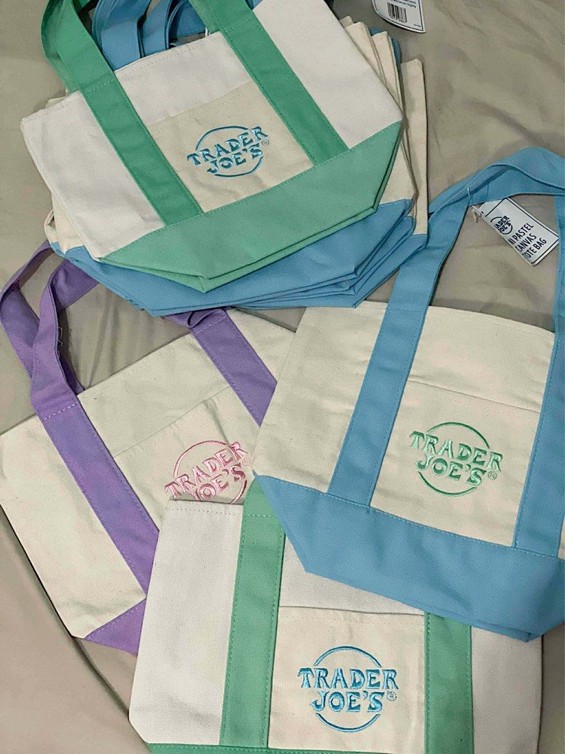 Trader Joe’s Mini Tote Bag (Category: Tote Bags) located in Pasig City. Submitted by ccc.declutter (Listing ID 1432336451, Image 1). Description: Extra stocks from US pasabuy. You may send in your best offers. Thank you! Available colors: Pastel Blue - 5 pieces Green - 2 pieces .