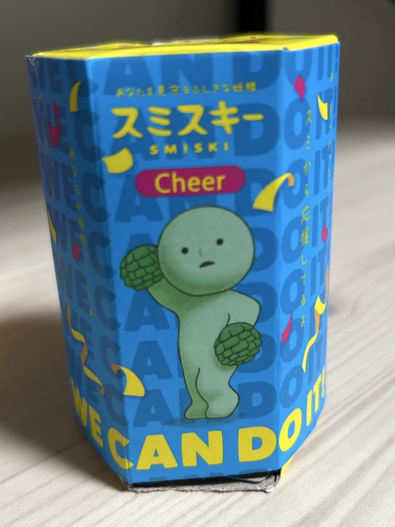 WTS Smiski Cheer Figurine - Glow in the Dark (Category: Designer & Blind Box Toys) located in Singapore. Submitted by jannaheree (Listing ID 1432320334, Image 1). Description: - Adorable Smiski Cheer figurine - Glows in the dark - One of six possible figures - Perfect for collectors Brand new in foil. Open box. Confirm design in 2nd picture. Meet up at Tampines only.