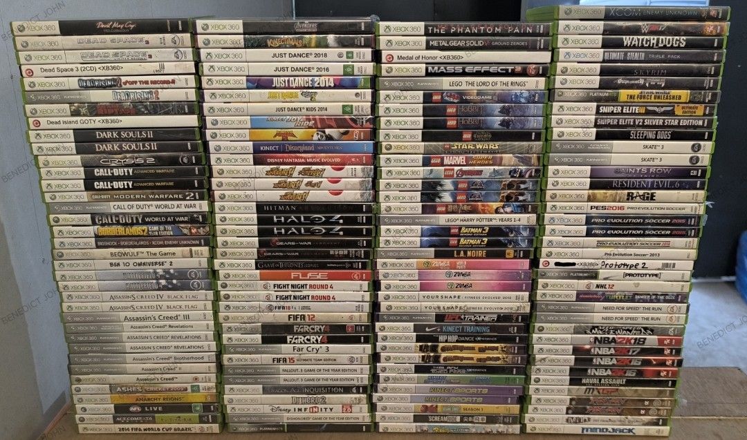 Xbox 360 Games Original for Sale (Category: Xbox) located in Bulacan. Submitted by benedictjohn88 (Listing ID 1432292777, Image 1). Description: * 2014 FIFA World Cup Brazil (4P) (NTSC-J) (used) = 100 * Ace Combat 6 + Beautiful Katamari Combo Pack (2 Games in 1 Combo Pack) (1P + 1P) (NTSC-J) (sealed) = 200 * AFL Live (4P) (PAL) (used) = 100 * Ashes Cricket 2009 (4P) (PAL) (used) = 100 * Assassin's Creed Revelations (1P) (NTSC) (used) = 200 * Assa
