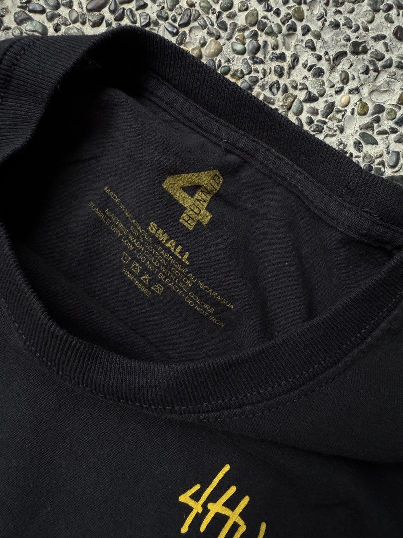 4Hunnid Long Sleeve Shirt - Small (Category: Tshirts & Polo Shirts ) located in Dinalupihan. Submitted by thrift.trips (Listing ID 1432565077, Image 2). Description: - 4Hunnid black long sleeve shirt - Size: Small - Made in Nicaragua - Design: Small 4Hunnid logo on front, large flame design on back - Material: 100% cotton - Neckline: Crew neck - Sleeves: Long sleeves - Length 27 - Width 18.
