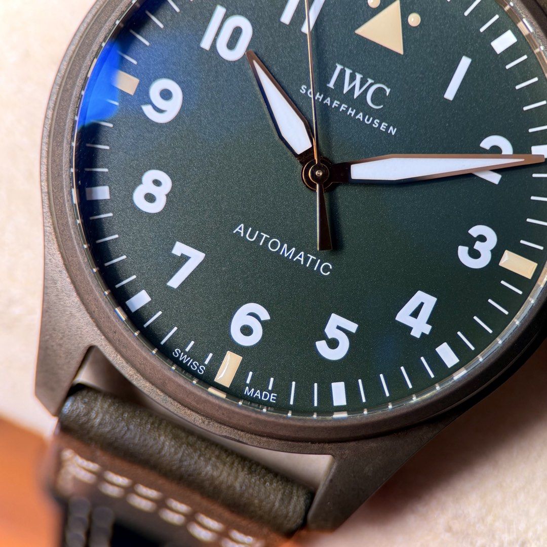 ✅ BEST VALUE IWC Big Pilot 43 Bronze Ref. IW329702 Mark (Category: Watches) located in Singapore. Submitted by deuceseven (Listing ID 1432440017, Image 3). Description: Condition: 9.8/10 (Mint, natural patina untouched🫡) ✅ Complete set, Local IWC, Jun’22 8-Year International Warranty‼️ The IWC Big Pilot’s Watch 43 Bronze ref. IW329702 has that rare kind of presence that feels both commanding and easy to live with. The 43mm bronze case gives it w