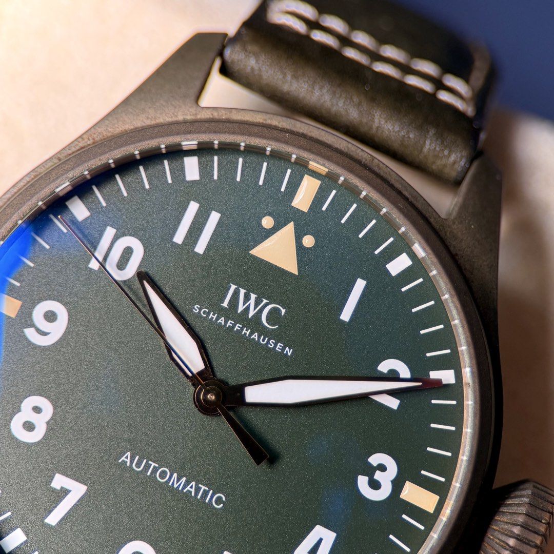 ✅ BEST VALUE IWC Big Pilot 43 Bronze Ref. IW329702 Mark (Category: Watches) located in Singapore. Submitted by deuceseven (Listing ID 1432440017, Image 2). Description: Condition: 9.8/10 (Mint, natural patina untouched🫡) ✅ Complete set, Local IWC, Jun’22 8-Year International Warranty‼️ The IWC Big Pilot’s Watch 43 Bronze ref. IW329702 has that rare kind of presence that feels both commanding and easy to live with. The 43mm bronze case gives it w
