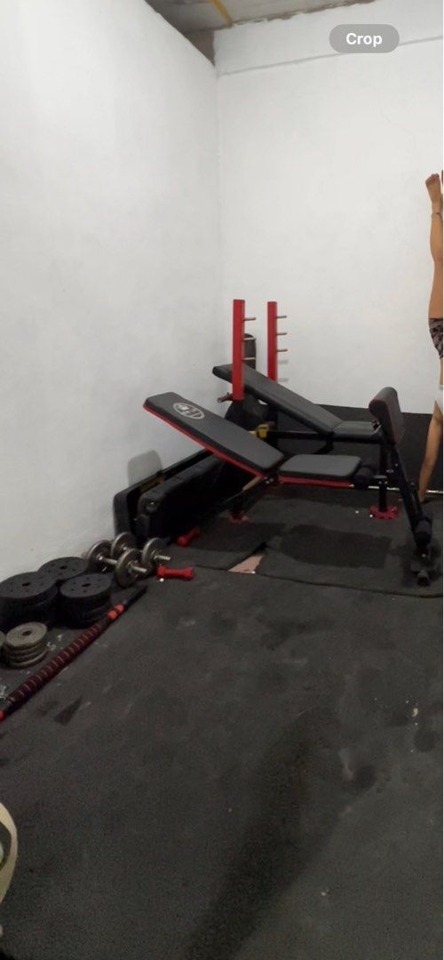 Adjustable Weight Bench and Dumbbells Set (Category: Weights & Dumbbells) located in Manila. Submitted by ayenssg (Listing ID 1432453050, Image 1). Description: AKO YUNG NASA GILID NAG W WORKOUT SS LANG TO SA STORY KO PM LANG, SEND KO PICS NEGOTIABLE NAMAN TO, NAKATAMBAK LANG SA TAAS for legit check, FB ko check niyo HAHAHAHAHA - Adjustable weight bench (black and red design) yung nasa harap lang - may jumping rope na kasama - may dumbbells yung 