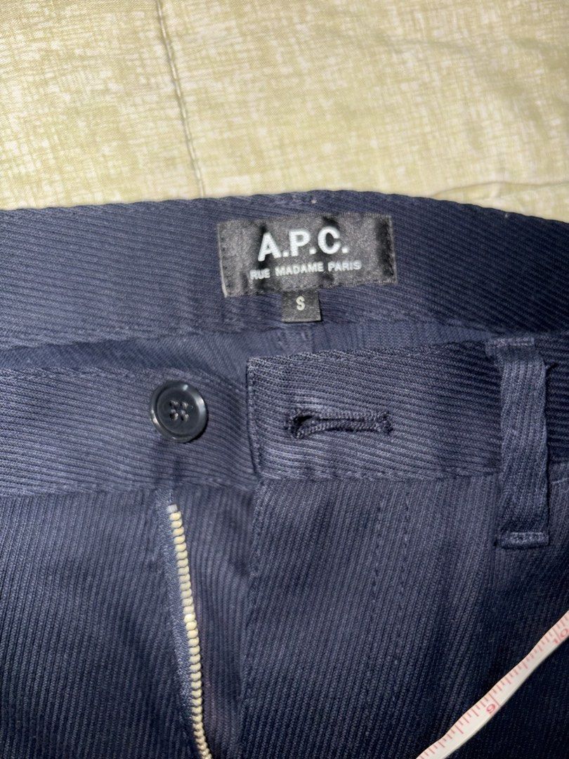 APC Navy Corduroy Painter Pants (Category: Jeans) located in Marikina City. Submitted by surity99 (Listing ID 1432511368, Image 2). Description: Waist 16 in Rise 12 in Inseam 30 in Leg opening 7 in.