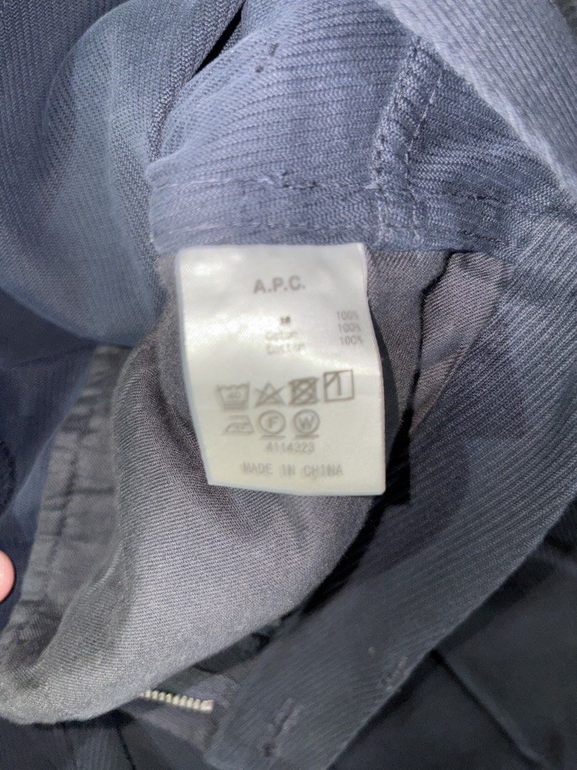 APC Navy Corduroy Painter Pants (Category: Jeans) located in Marikina City. Submitted by surity99 (Listing ID 1432511368, Image 3). Description: Waist 16 in Rise 12 in Inseam 30 in Leg opening 7 in.
