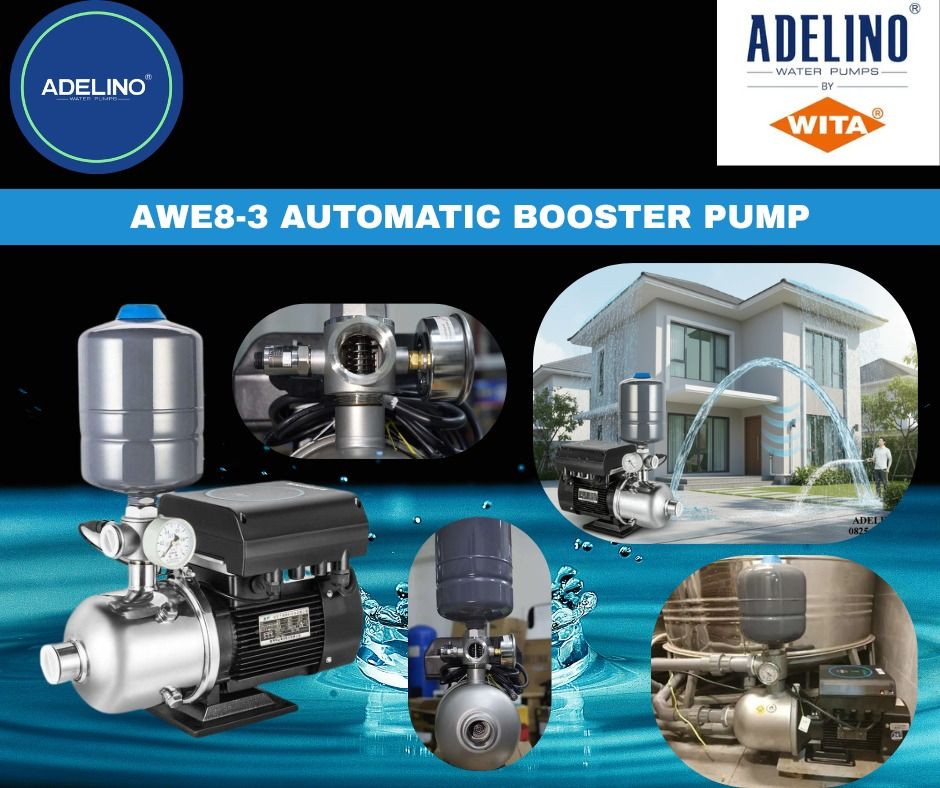 AUTOMATIC BOOSTER PUMP (Category: Construction Tools & Equipment) located in Quezon City. Submitted by dito-mura2025 (Listing ID 1432423706, Image 3). Description: - Adelino Automatic Booster Pumps - Available Models: APS-D Series, AWE8-3 Series, CA1000, CA600, PZ370 - Designed to boost water pressure - Suitable for homes and businesses - Durable construction - Easy installation.