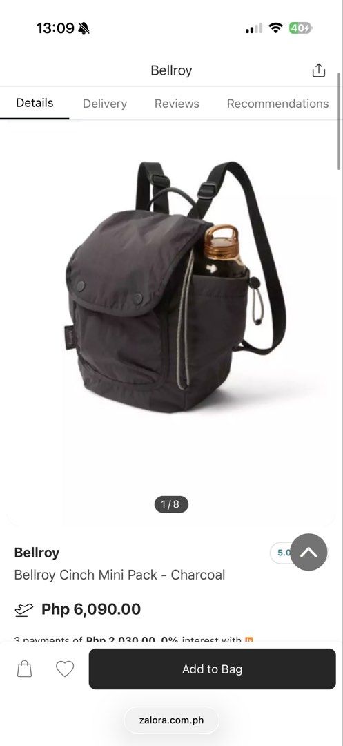 Bellroy Cinch Minipack (9L, charcoal/black ) (Category: Backpacks) located in Quezon City. Submitted by sefdeclutters (Listing ID 1432440543, Image 1). Description: FOR SALE ITEM: Bellroy Cinch Minipack (9L, charcoal/gray/black) CONDITION: 9/10 PRICE: ^price RFS: consolidating, extra bag na lang na di nagagamit READ: -Gcash/bank transfer payment preferred (if we need to meetup) -All sale made are final and will be non-refundable -This is a pre-lo