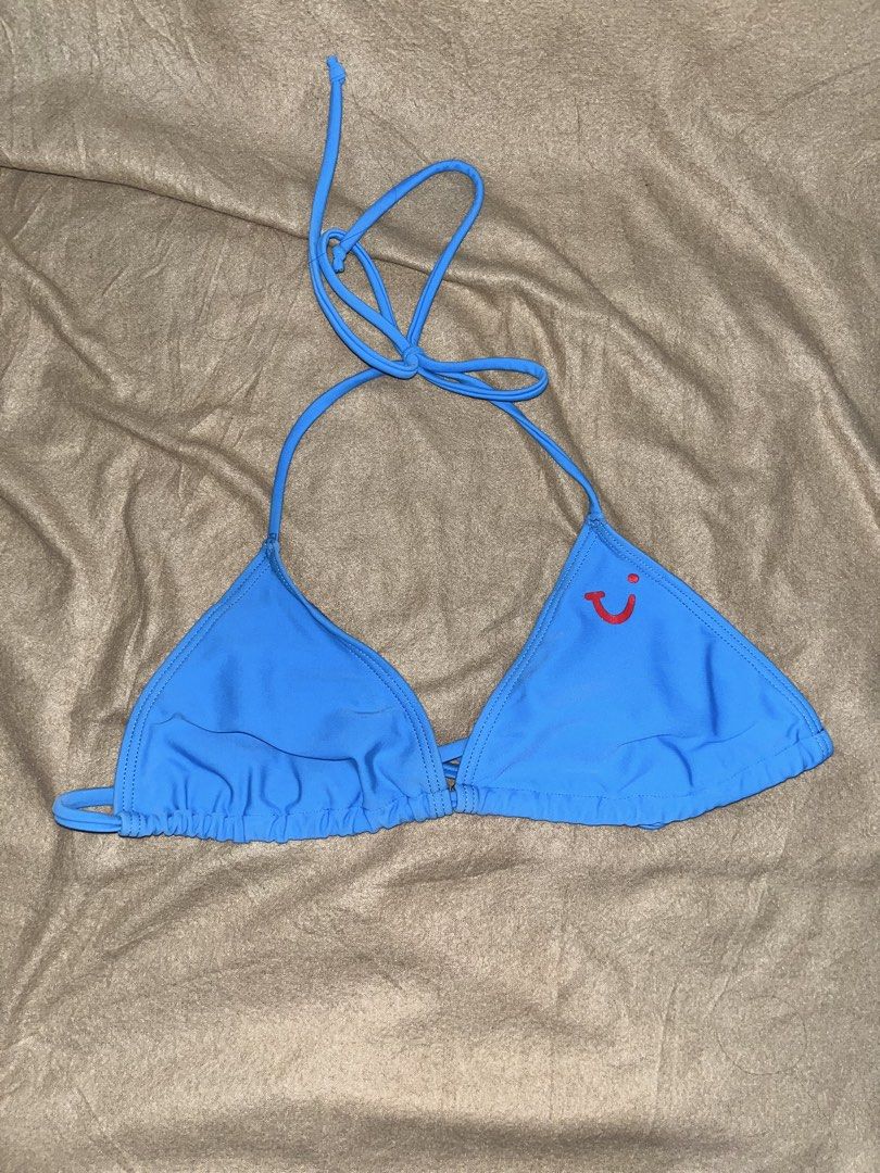 Blue Bikini Top with Smiley Logo (Category: Bikinis & Swimsuits) located in Manila. Submitted by quarishop21 (Listing ID 1432510191, Image 1). Description: (Used Once only).