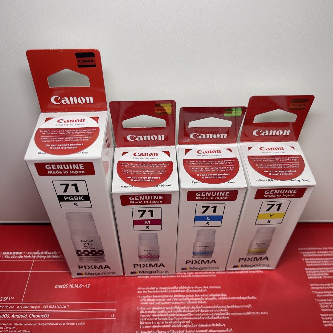 Canon GI-71/71S Ink Bottle SET (Black, Cyan, Magenta, Yellow ...
