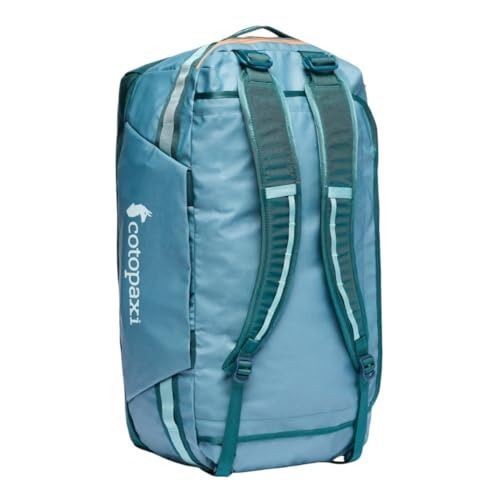 Cotopaxi Allpa Getaway 55 L Duffel, Blue Spruce and Abyss, One Size, Allpa Getaway 55 L Duffel (Category: Luggage) located in Singapore. Submitted by press2buy.sg (Listing ID 1432570892, Image 2). Description: Stowable duffel carry straps , Removable backpack harness Large main compartment, Stuffs into included sack that doubles as a packing cube Zippered interior pockets under flap, 2 exterior accessory pockets for smaller items Key clip in side