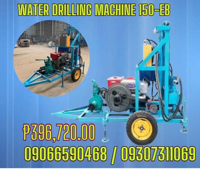 Drilling Rig Water Well Digging Machines EB-150 (Category: Looking For) located in Caloocan City. Submitted by chrisultim10753 (Listing ID 1432494141, Image 1). Description: Overall dimension 1900*1100*2600 drill weight 600KG Applicable voltage 380V Diesel generators Pump power 2.2KW Drill pipe length 1.5M Borehole diameter Within 400mm Drilling rig power 4000W Drill pipe diameter 50MM Drilling depth 150M Warranty 1 Year Lifting force 3T Two soil