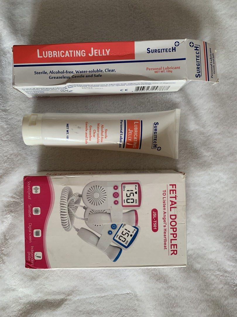 Fetal Doppler with Lubricating Jelly (Category: Maternity Care) located in Manila. Submitted by meltrinidad (Listing ID 1432461994, Image 2). Description: Fetal Doppler (with battery) good as new pa po. 3x beses nagamit with lubricating jelly na pong kasama. Surgitech Lubricating Jelly Expiration: August 5, 2027.