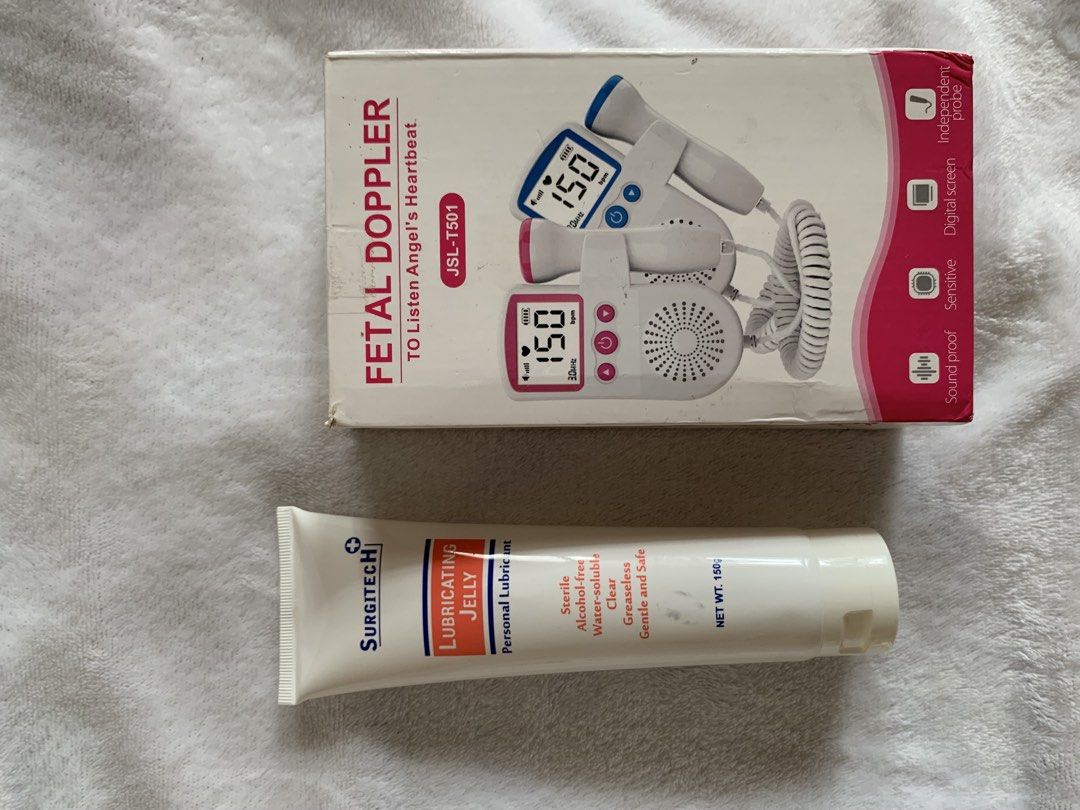 Fetal Doppler with Lubricating Jelly (Category: Maternity Care) located in Manila. Submitted by meltrinidad (Listing ID 1432461994, Image 3). Description: Fetal Doppler (with battery) good as new pa po. 3x beses nagamit with lubricating jelly na pong kasama. Surgitech Lubricating Jelly Expiration: August 5, 2027.