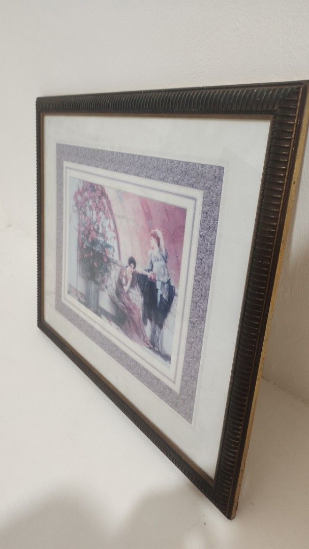 Framed Wall Art - Floral Scene (Category: Wall Decor) located in Quezon City. Submitted by methodstudios (Listing ID 1432489402, Image 2). Description: Victorian-inspired framed art (Alma-Tadema style) 56cm x 46cm.