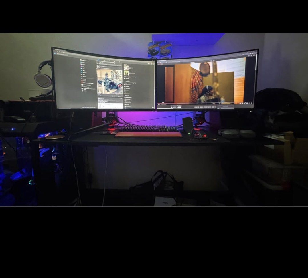 Gaming PC Setup (Category: Desktops) located in Kuala Lumpur. Submitted by ajresources (Listing ID 1432402808, Image 2). Description: Hi wanted to letgo my setup this setup have been build during pandemic 3years plus still in good working cond still can gaming *very good for simulation game *studio recording *Video editing All part ive listed here. 1.Asus rog xg32v(unoticeable tiny dot) 1.Asus xg 32vq(unoticeable tiny dot) 3.cpu Ryzen 5 2600 4.Ca