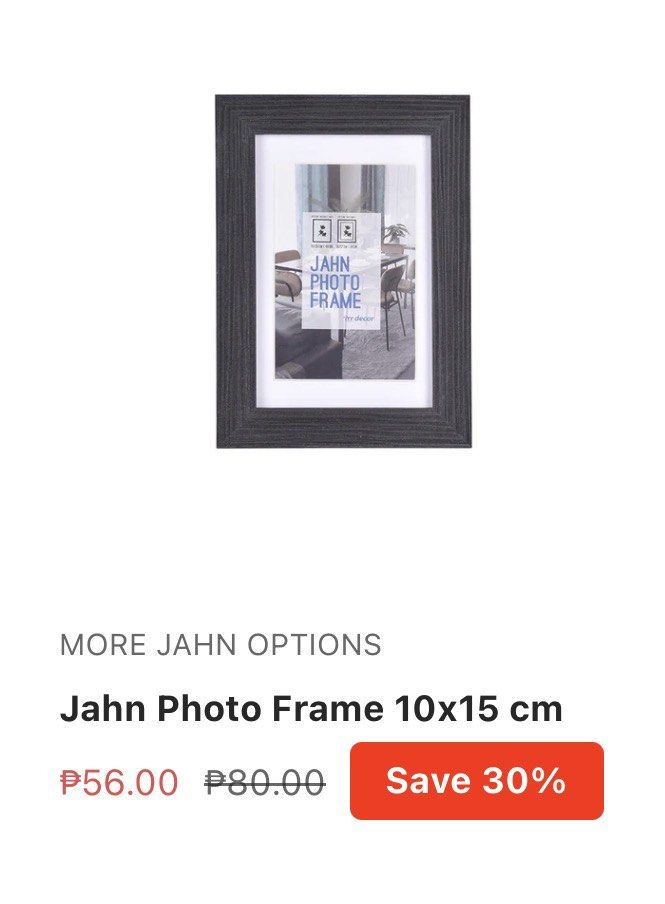 Jahn Photo Frame 10x15 cm 6pcs (Category: Frames & Pictures) located in Manila. Submitted by krisdrn (Listing ID 1432593987, Image 3). Description: Bought in Mandaue Foam Feb 2026 Selling as package na.