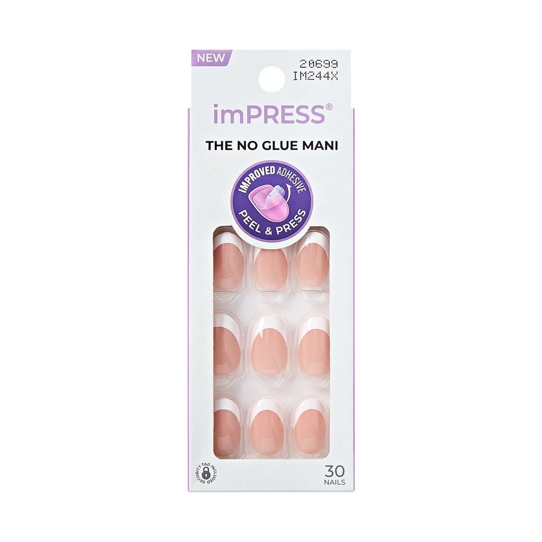 KISS Impress Nails Doux (Category: Hands & Nails) located in Rizal. Submitted by declutteringclutters (Listing ID 1432558432, Image 1). Description: - imPRESS No Glue Mani: French tip design. - Easy to apply: Peel and press. - Contains 30 nails. - Achieve a stylish manicure at home. Short nails Oval shape Rfs : too small for me, may natural nails are longer Just opened to try if it fits but haven’t used any of the nails Original price ₱699.00 Bou