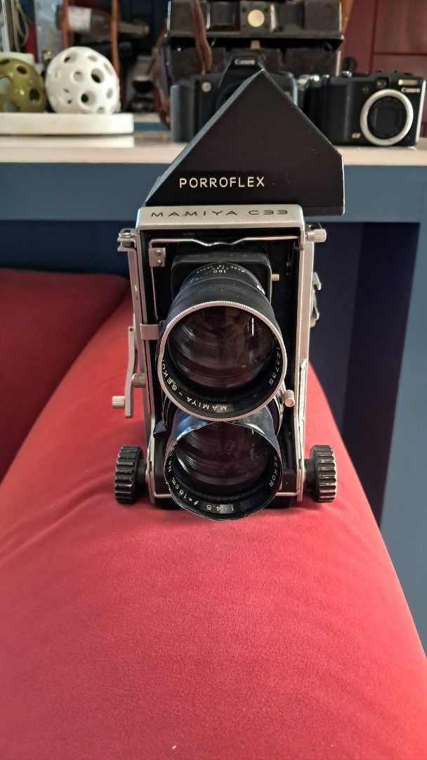 Mamiya C330 Porroflex Camera (Category: Cameras) located in Santa Rosa. Submitted by majanice (Listing ID 1432465968, Image 1). Description: - Mamiya C330 Porroflex camera - Features a viewfinder - Black and silver body - Comes with lens cap - Includes film compartment great addition to camera enthusiast! condition: winding /firing untested.