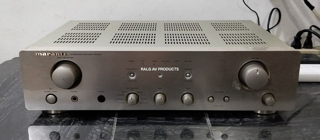 Marantz PM4400 Integrated Amplifier (Category: Soundbars, Speakers & Amplifiers) located in Bulacan. Submitted by ronald277077025 (Listing ID 1432564773, Image 2). Description: MARANTZ INTEGRATED STEREO AMPLIFIER PM4400 ALL ORIGINAL INTERNAL PARTS NO HISTORY OF REPAIR ALL CHANNELS WORKING SEE DETAILED TECHNICAL ON IMAGES GIVEN 110 VOLTS DIMENSIONS: W44 x H11. 6 x D34. 3 cm 6kg LOCATION: Sta Maria Bulacan Shipping at buyers expense.