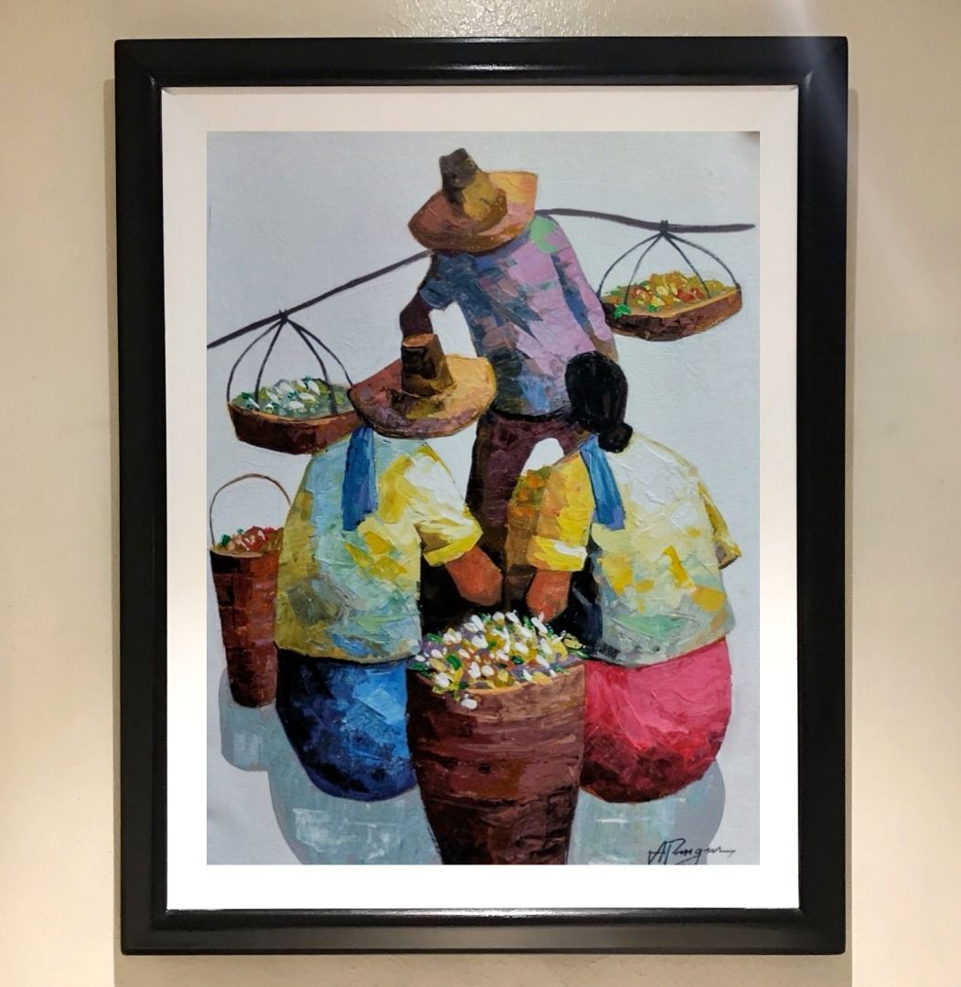 MARKET SCENE 2 29x24 inches OIL ON CANVAS Painting with Wood Frame, Ready to Hang OIL on CANVAS, BRAND NEW (Category: Art & Prints) located in Pasig City. Submitted by dl_art (Listing ID 1432527392, Image 1). Description: MARKET SCENE 2 29x24 inches OIL ON CANVAS Painting with Wood Frame, Ready to Hang OIL on CANVAS, BRAND NEW Ready to Hang With Wood Frame 4000 EACH Without Frame 3200 Artist Is PANGAN, QUIMBAO, EVANGELISTA No COA Including frame 