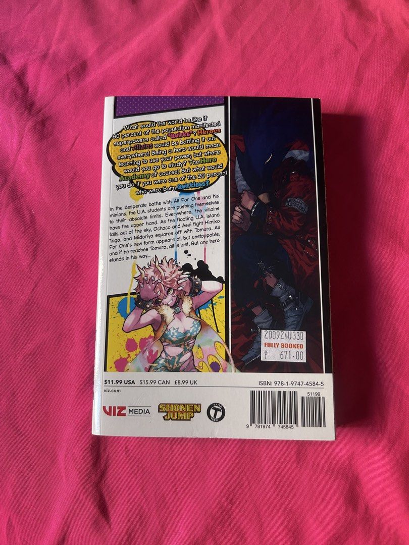 My Hero Academia Vol. 38 - Paperback (Category: Comics & Manga) located in Manila. Submitted by cleverberry (Listing ID 1432459440, Image 2). Description: book details: - title: my hero academia manga vol. 38 - himiko toga cover - bought from fully booked in 2025 - original price: ₱671 - open to negotiations for sure buyer product condition: - brand new, removed packaging but with original tag - only on display mod: jnt mop: gcash only, payo - sh
