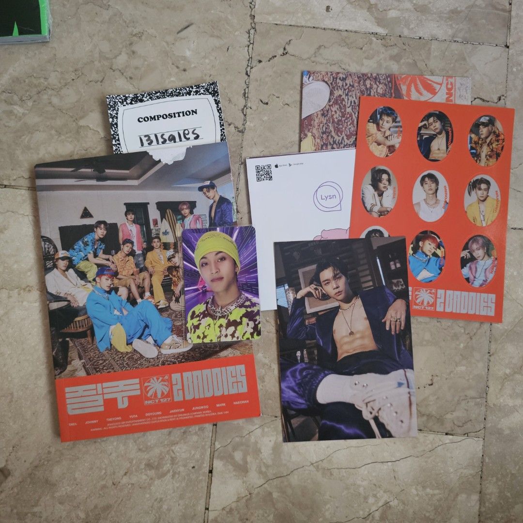 nct 127 2baddies album + mark pc (Category: CDs & DVDs) located in Rizal. Submitted by 131benta (Listing ID 1432458711, Image 1). Description: — complete set — upper front of pb is damaged; pc in good condition — payo only. — mop: bpi, seabank — mod: direct j&t — packing fee is 15 PHP..
