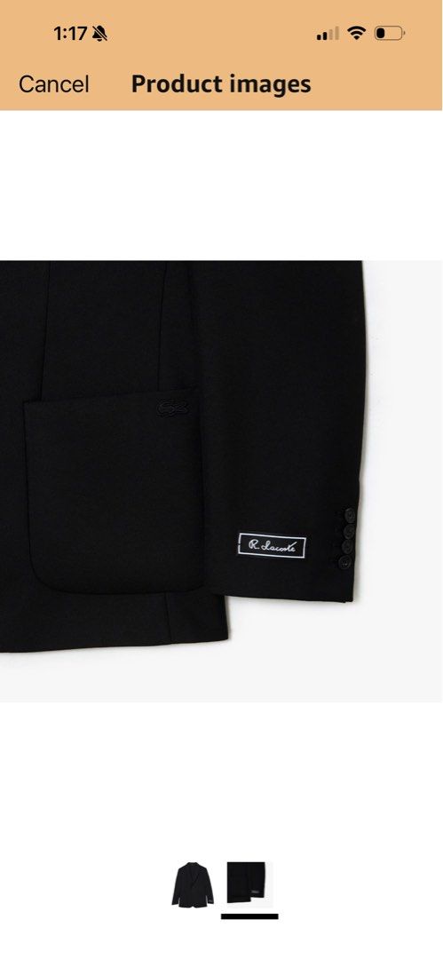 NEW Lacoste Coat (unisex) (Category: Coats, Jackets and Outerwear) located in Quezon City. Submitted by mjpproperty (Listing ID 1432442692, Image 2). Description: New with Tags ($415) With Receipt Black Twill in S/M (oversize) Details on 3rd slide Pls see pics Plus sf.