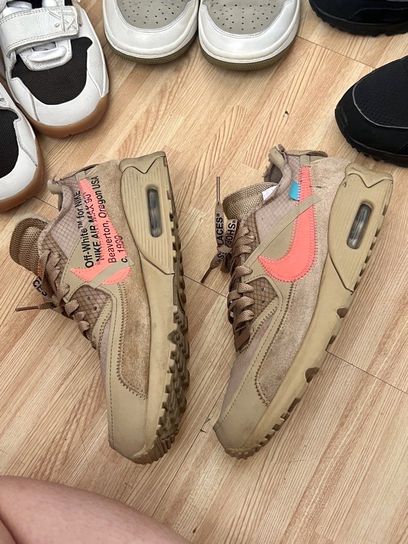 Nike Air Max 90 Off-White (Category: Sneakers) located in Cebu City. Submitted by maria.makiling (Listing ID 1432444851, Image 2). Description: Nike Air Max 90 Off-White sneakers Original Personally owned US Size 8 -No box/lace, pair only hence the low price No low-balling pls. condition 8/10.