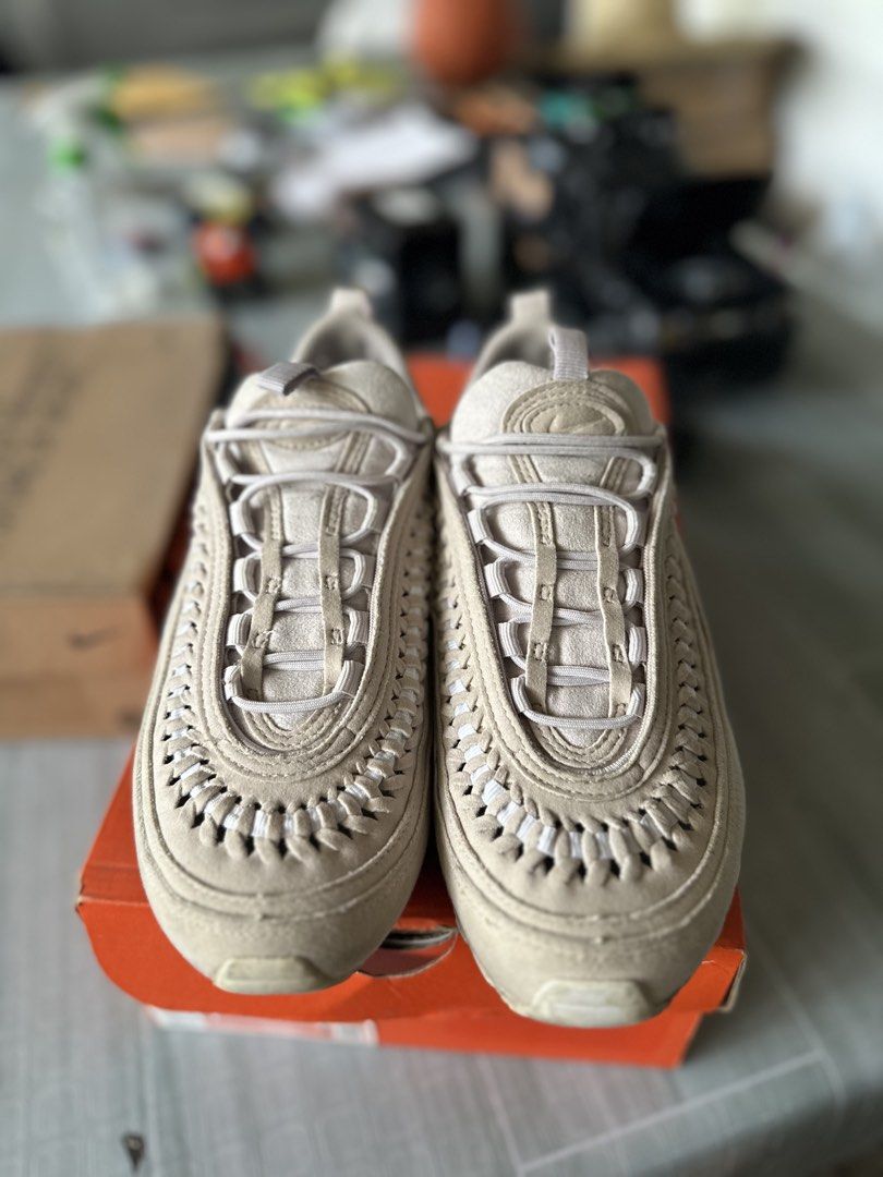 Nike Wmns woven (Category: Sneakers) located in Cainta. Submitted by ashblake (Listing ID 1432582659, Image 1). Description: - Nike woven - Color: Beige - Size: US 6 - Condition: Used (soles show wear) - Includes original box.