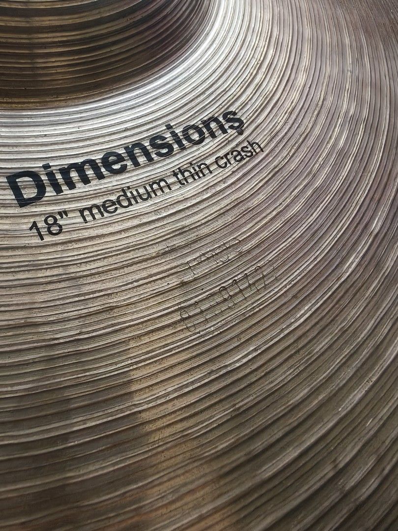 Paiste Dimensions 18" Medium Thin Crash Cymbal (Category: Musical Instruments) located in Cavite. Submitted by yourownspace.tgyty (Listing ID 1432418258, Image 3). Description: paiste 18" dimension medium thin crash, discontinued model has small crack but still very crisp sounding location: nuvali.