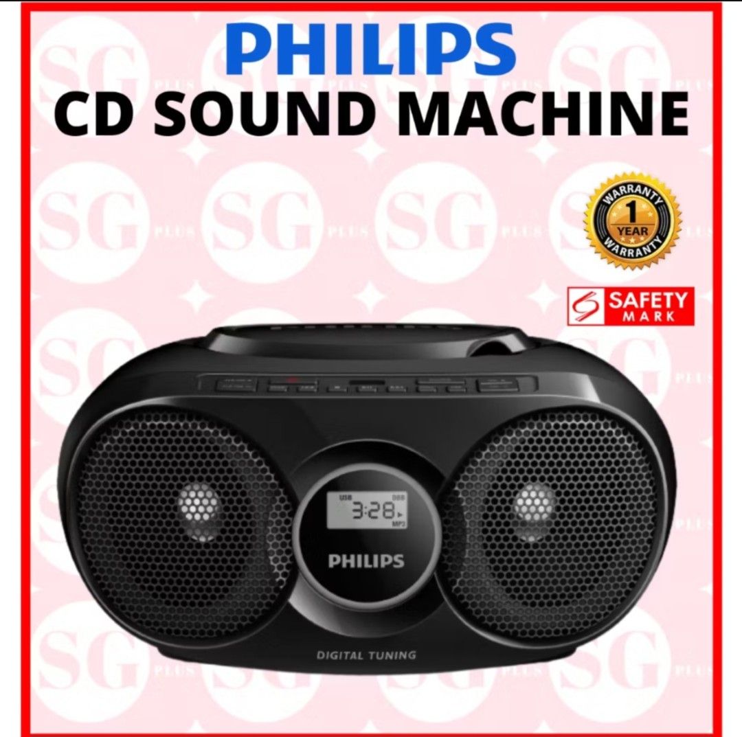 Philips CD Soundmachine AZ318 | Portable CD Player Radio | Stereo Audio System | Home Music Device