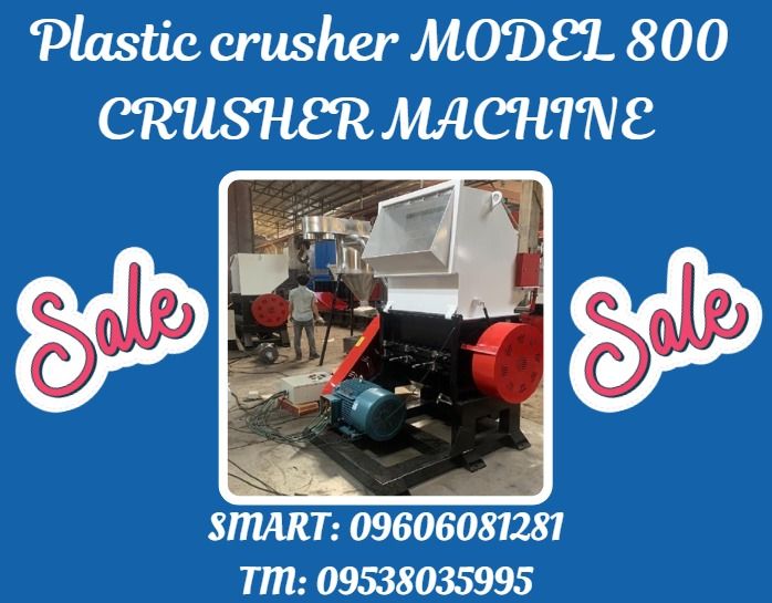 Plastic crusher MODEL 800 CRUSHER MACHINE (Category: Everything Else Others) located in Caloocan City. Submitted by goldenriver-a9d0 (Listing ID 1432498655, Image 1). Description: Plastic crusher is suitable for recycling all kinds of hard plastics, like bottles, containers, pellets plastic, sheets. Model: 800 model Inlet Dimension(mm): 840*600 Capacity(kg/h): 400-500kg/h Runner Diameter: Φ450 Blade Specification Quantity: 4fixed knives, 6 rotor 